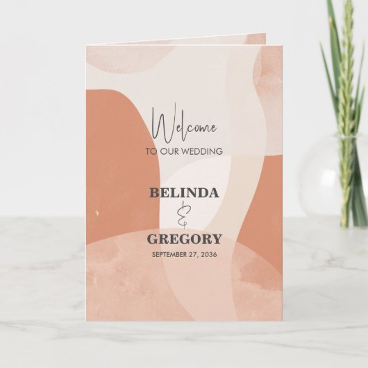 Programme Mariage en terre cuite moderne Ordre du service (Devant)