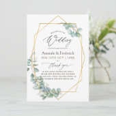 Programme Mariage Eucalyptus géométrique aquarelle (Debout devant)