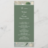 Programme Mariage Eucalyptus Vert Sage romantique (Devant)