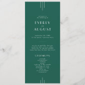 Programme Mariage EVERLY Tons de Bijoux Art Déco Vert Emerau (Devant)