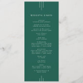 Programme Mariage EVERLY Tons de Bijoux Art Déco Vert Emerau (Dos)