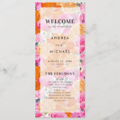 Programme Mariage Faded Pink Orange Fraîche Fleur Fraîche (Devant)
