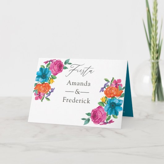 Programme Mariage Fête Florale Aquarelle (Devant)