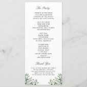 Programme Mariage Feuille de l'Eucalyptus vert (Dos)