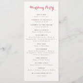 Programme Mariage Fleur de Boho Orange Violet Feuillage (Dos)