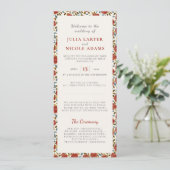 Programme Mariage Fleur de Rose Rouge Dorée Élégante Poussié (Debout devant)
