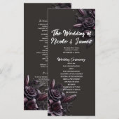 Programme Mariage Fleur Rose Lily Pourpre & Noir Baie (Devant / Derrière)