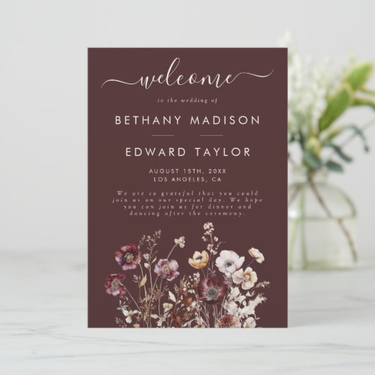 Programme Mariage Fleur sauvage d'automne (Debout devant)