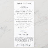 Programme Mariage Fleurie Aquarelle Bleu Poussiéreux Mauve (Dos)