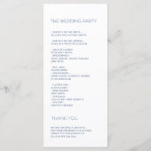 Programme Mariage Fleurs Bleues Artistiques (Dos)