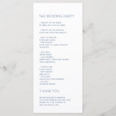 Programme Mariage Fleurs Bleues Artistiques (Dos)