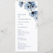 Programme Mariage Fleurs Bleues Artistiques (Devant)