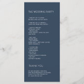 Programme Mariage Fleurs Bleues Artistiques (Dos)