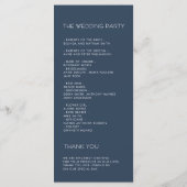 Programme Mariage Fleurs Bleues Artistiques (Dos)
