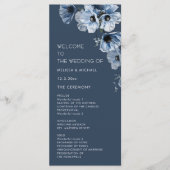 Programme Mariage Fleurs Bleues Artistiques (Devant)