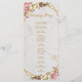 Programme Mariage Fleurs Géométriques Marbre Or et Orchidées (Dos)