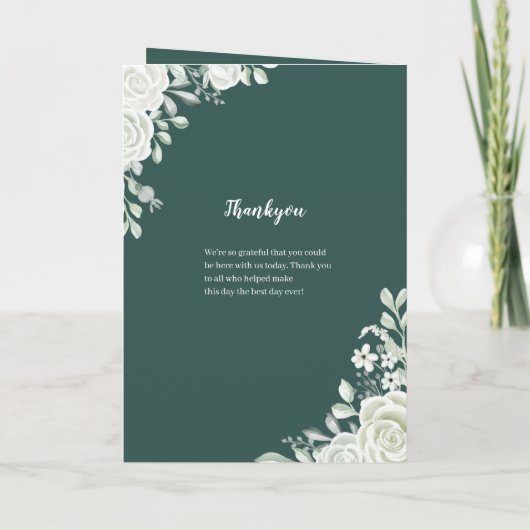 Programme Mariage floral à feuilles vertes (Dos)