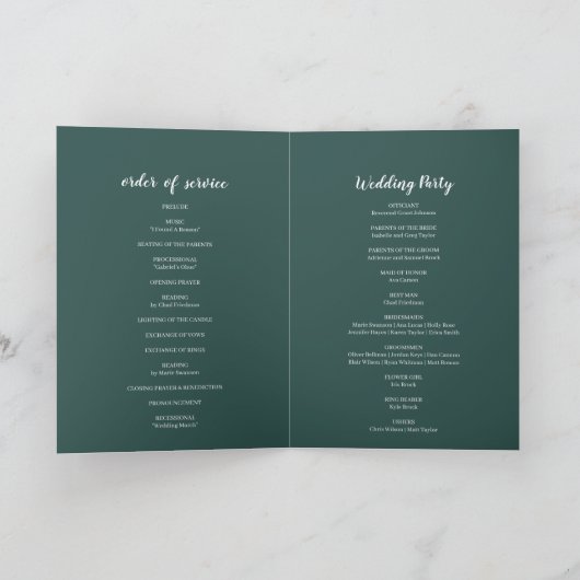 Programme Mariage floral à feuilles vertes (Intérieur)