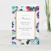 Programme Mariage floral abstrait or vert classique (Devant)