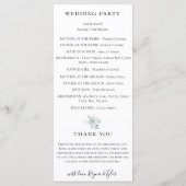 Programme Mariage Floral Aquarelle Bleu Poussiéreux Pastel (Dos)