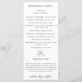 Programme Mariage Floral Aquarelle Rose Pâle (Dos)
