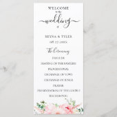 Programme Mariage Floral Aquarelle Rose Pâle (Devant)