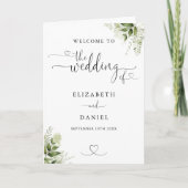 Programme Mariage Floral au feuillage Script (Devant)