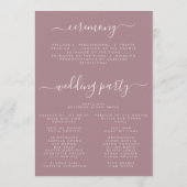Programme Mariage Floral Automnal Fantaisiste (Dos)