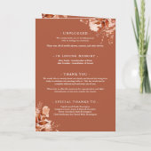 Programme Mariage Floral Automne Rustique Script (Dos)
