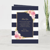 Programme Mariage floral bleu bleu blanc or bleu rose (Dos)