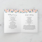 Programme Mariage floral bleu bleu clair géométrique (Intérieur)