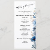 Programme Mariage floral bleu et blanc (Devant)