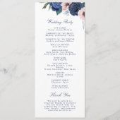 Programme Mariage floral bleu marine et blush (Dos)