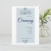Programme Mariage Floral Bleu Poussiéreux (Debout devant)
