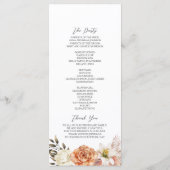Programme Mariage Floral Bleu Poussiéreux et Pêche (Dos)