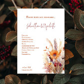 Programme Mariage floral Boho d'automne | Blanc