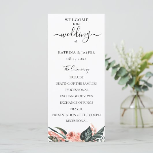 Programme Mariage Floral Corail des Tropiques Modernes (Debout devant)