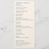 Programme Mariage Floral Crème Classique et Bleu Français Él (Dos)