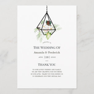 Programme Mariage floral de terrarium géométrique boho