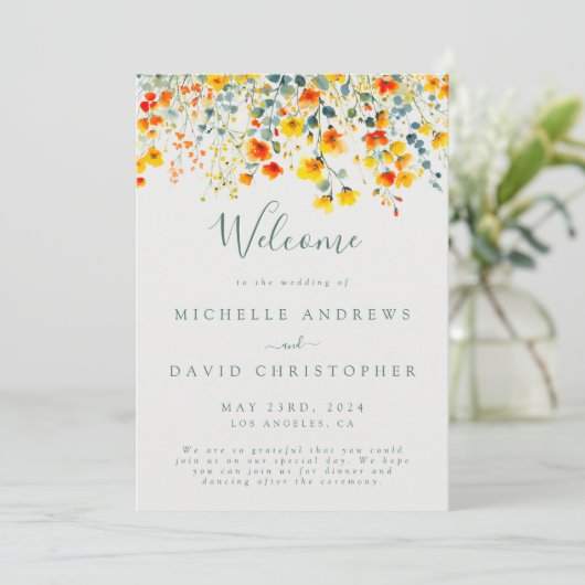 Programme Mariage floral d'été coloré (Debout devant)