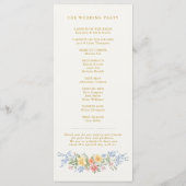 Programme Mariage Floral Doré Orné au Pastel Doux (Dos)