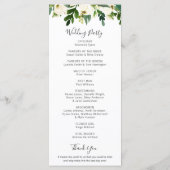 Programme Mariage Floral Élégant avec du Vert (Dos)