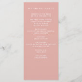 Programme Mariage floral élégant moderne botanique rose blus (Dos)