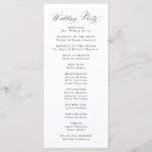 Programme Mariage Floral Élégant Romantique à l'Aquarelle (Dos)