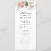 Programme Mariage Floral Élégant Romantique à l'Aquarelle (Devant)