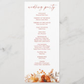 Programme Mariage Floral Élégant Rustique d'Automne (Dos)