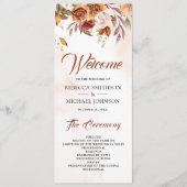 Programme Mariage Floral en Terracotta Bourguignon Rustique (Devant)