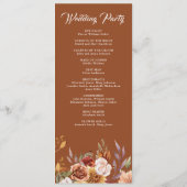 Programme Mariage Floral en Terracotta Bourguignon Rustique (Dos)
