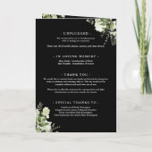 Programme Mariage Floral Et Feuillage Noir Et Blanc (Dos)