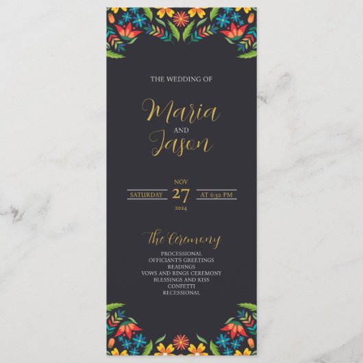 Programme Mariage Floral Floral Colorful (Devant)